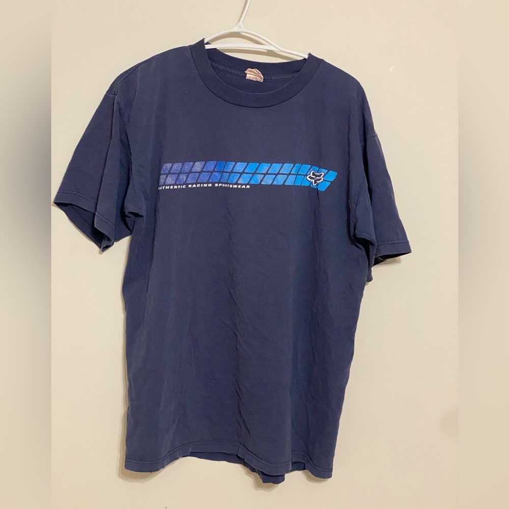 Retro fox racing large r shirt mens